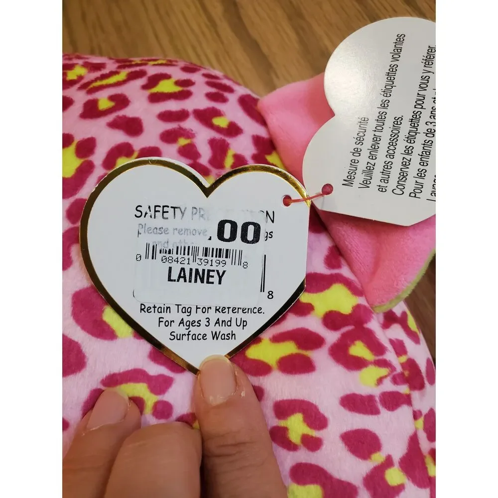 Super Soft TY Squish a Boos 2021 LAINEY Pink Leopard Cushion Pillow 12” Clean